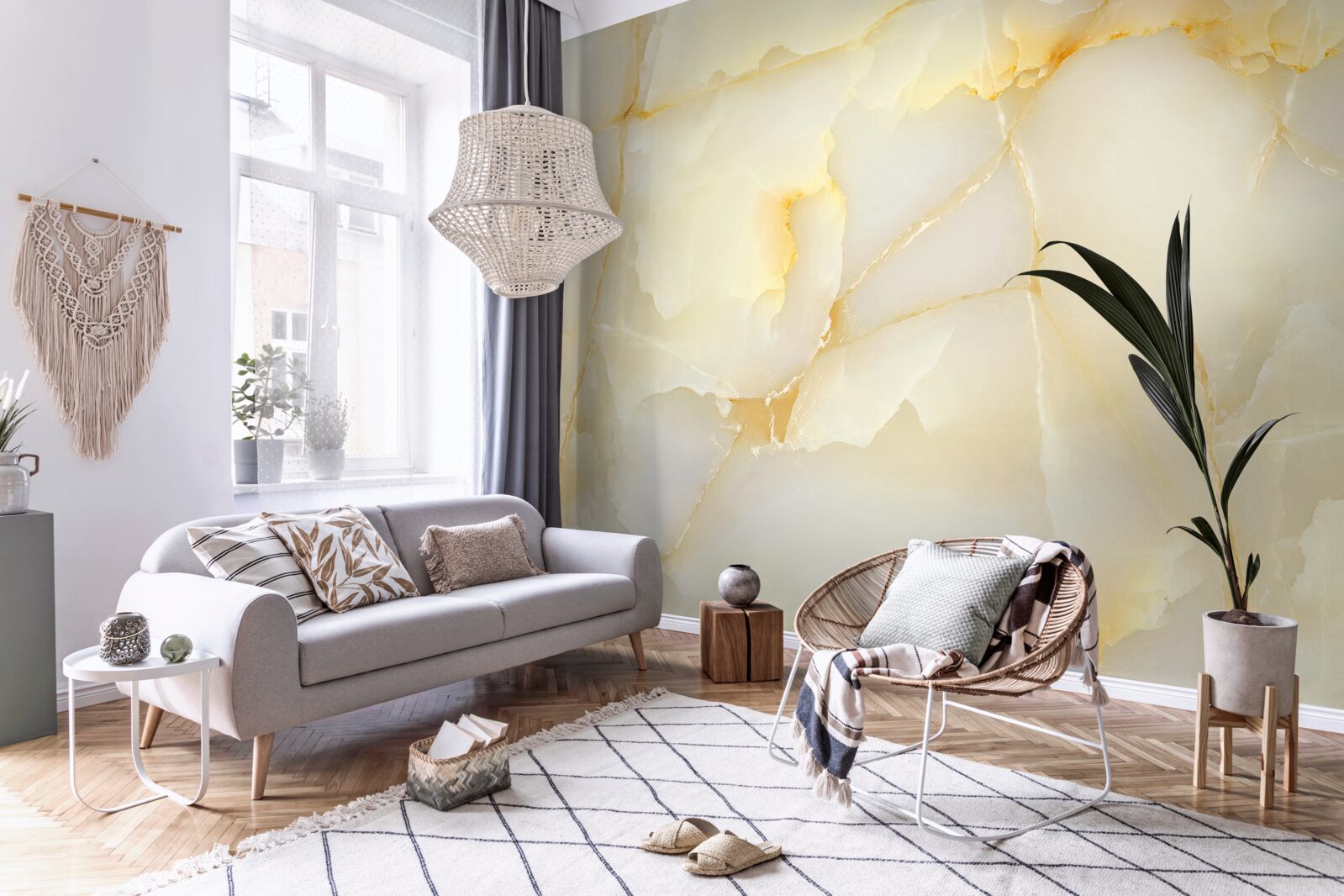 Fototapeta delikatny marmur o złotym odcieniu