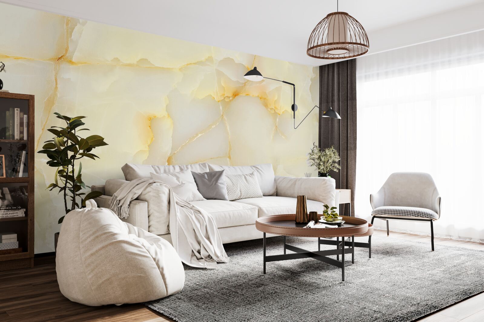 Fototapeta delikatny marmur o złotym odcieniu