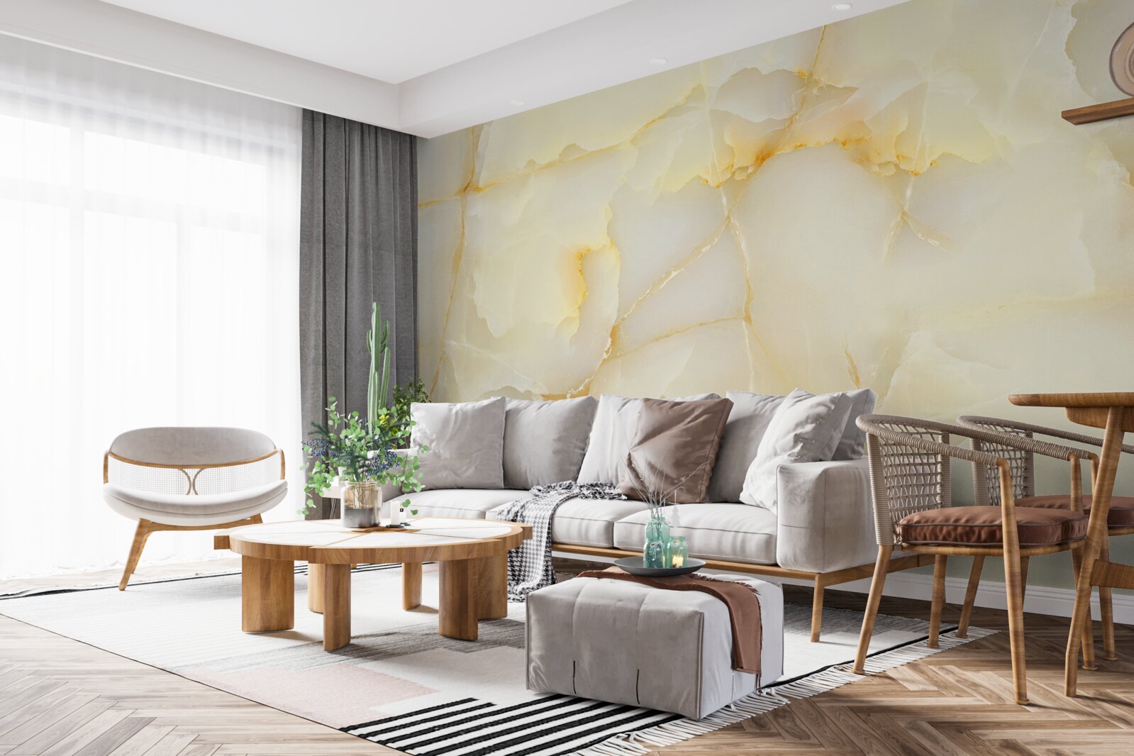 Fototapeta delikatny marmur o złotym odcieniu