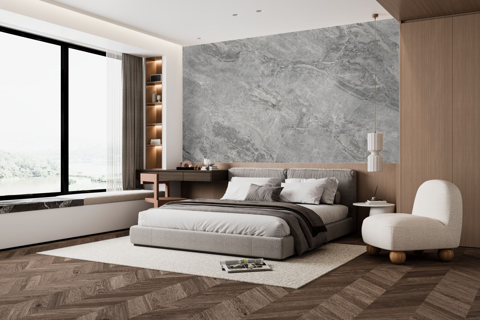 Fototapeta szare płytki porcelanowe z rozmytymi krawędziami