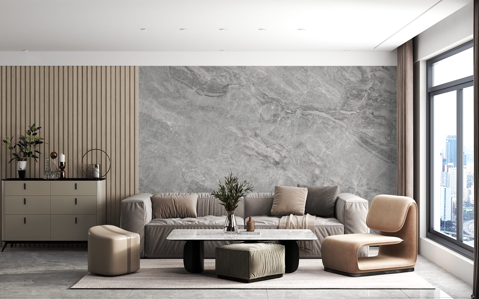 Fototapeta szare płytki porcelanowe z rozmytymi krawędziami