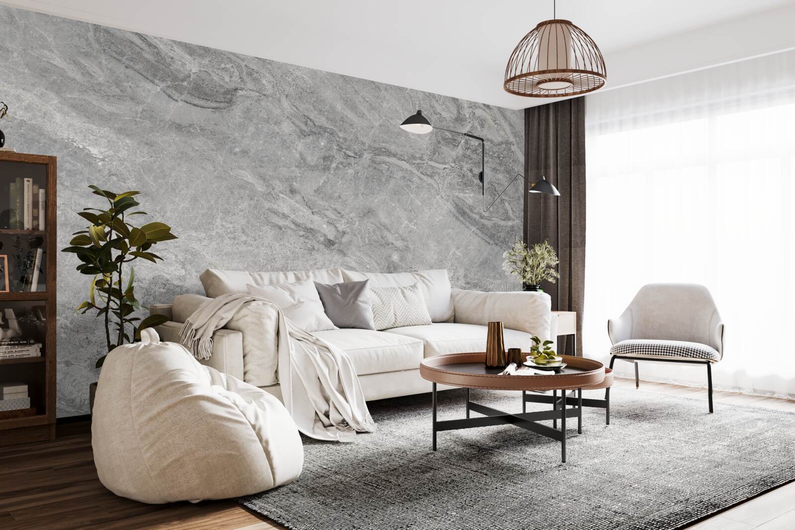 Fototapeta szare płytki porcelanowe z rozmytymi krawędziami