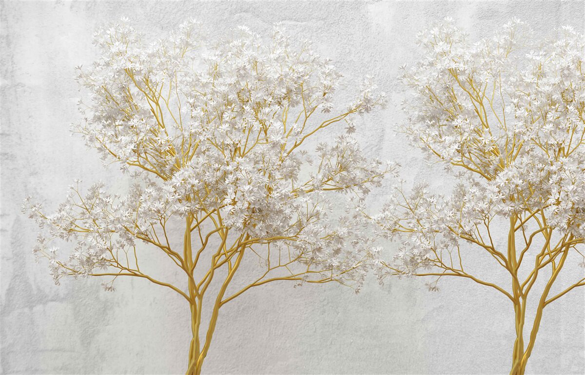 Fototapeta drzewa w kolorze białym jesienią