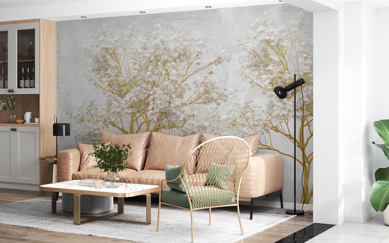 Fototapeta drzewa w kolorze białym jesienią