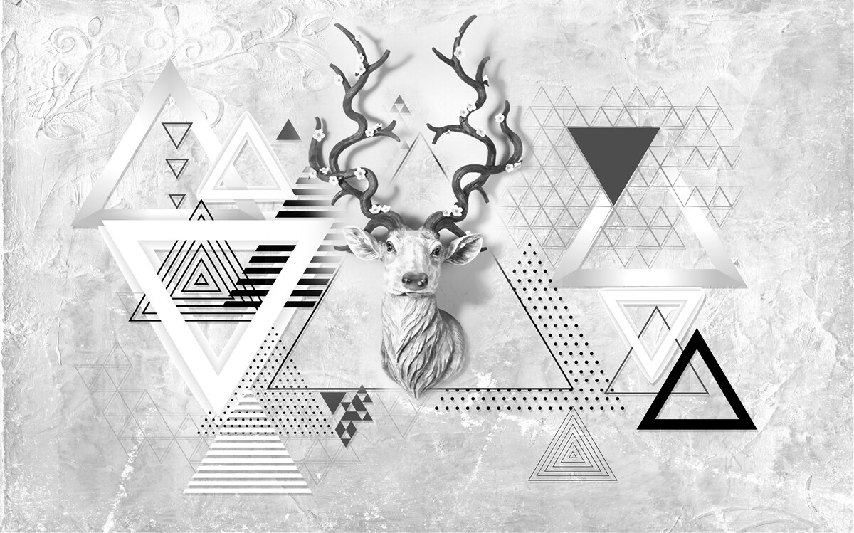 Fototapeta abstrakcyjny geometryczny obraz dumnego jelenia