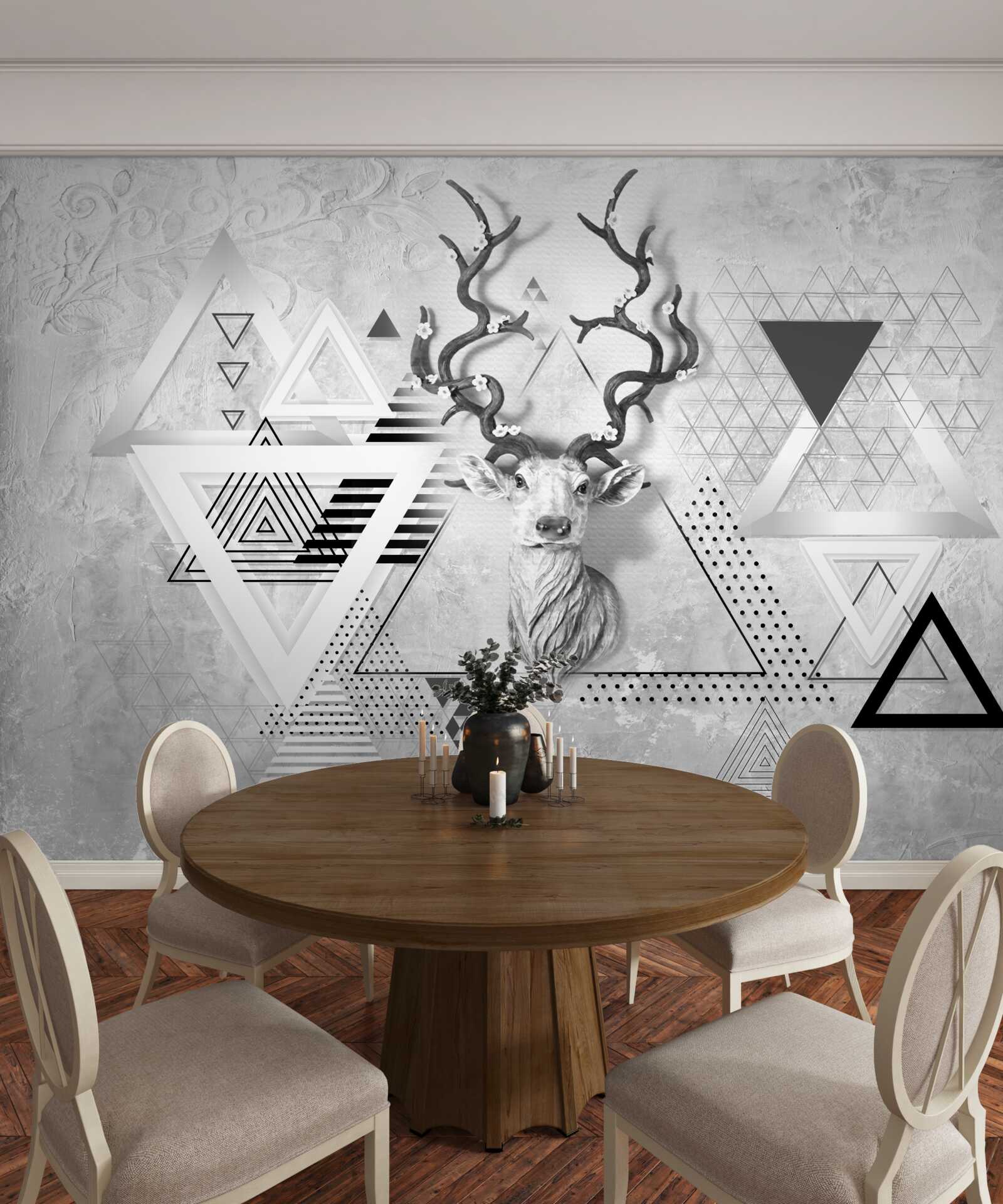 Fototapeta abstrakcyjny geometryczny obraz dumnego jelenia