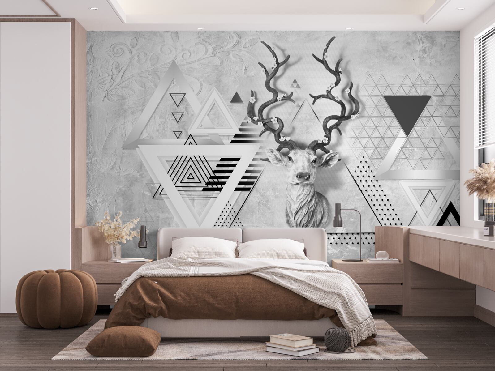 Fototapeta abstrakcyjny geometryczny obraz dumnego jelenia