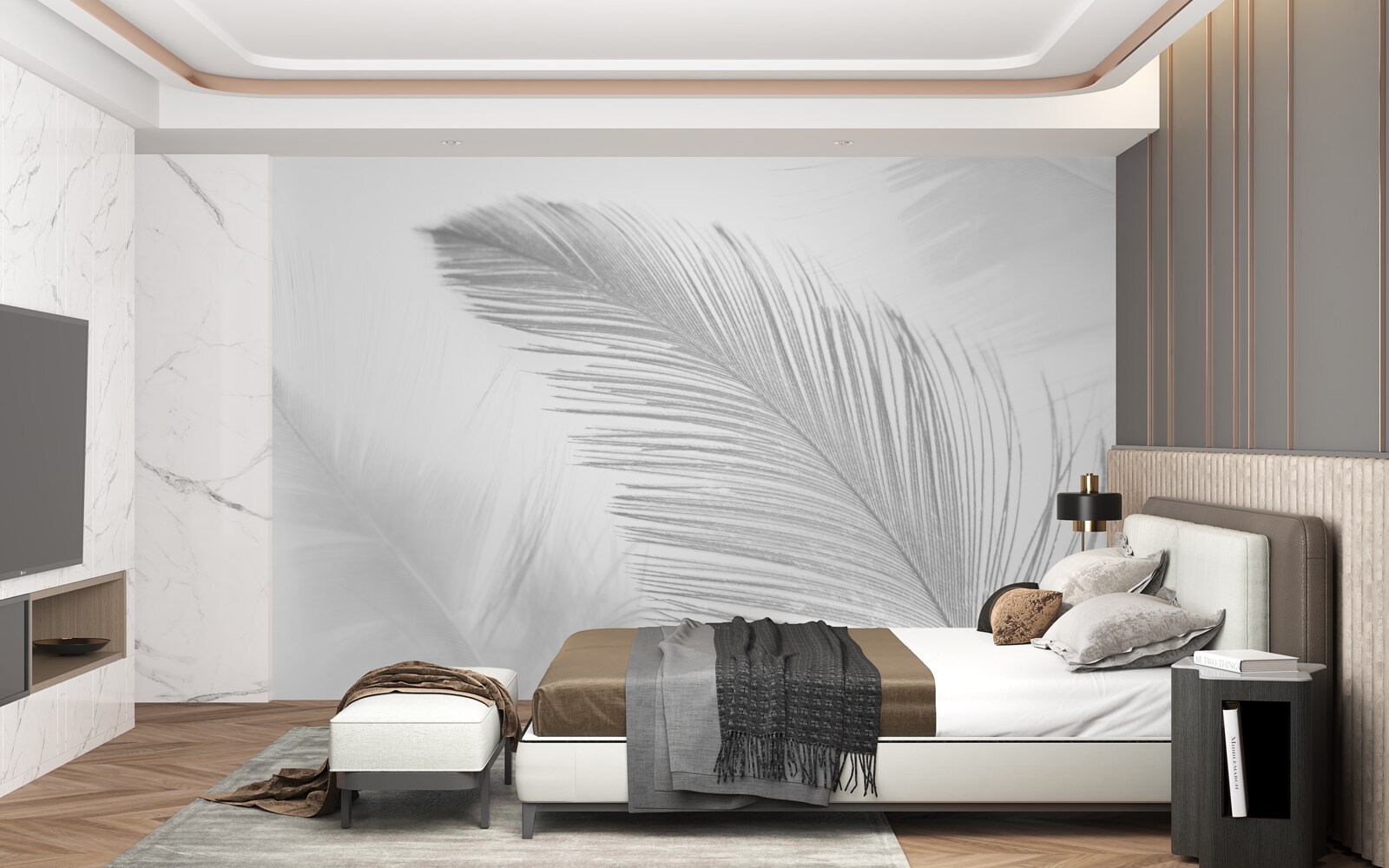 Fototapeta dwa duże jasne pióra