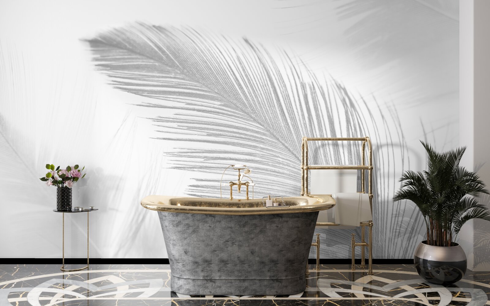 Fototapeta dwa duże jasne pióra