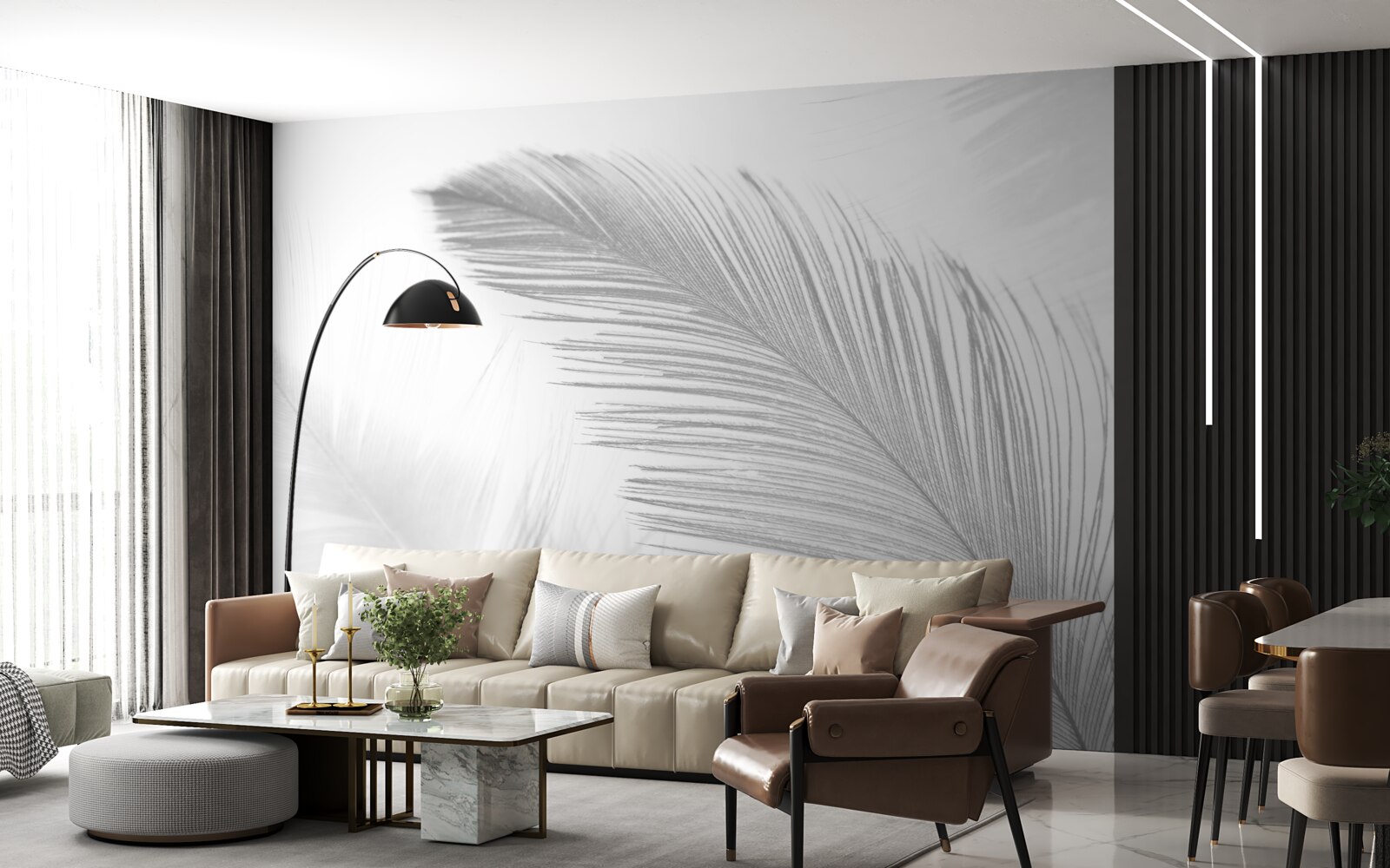 Fototapeta dwa duże jasne pióra