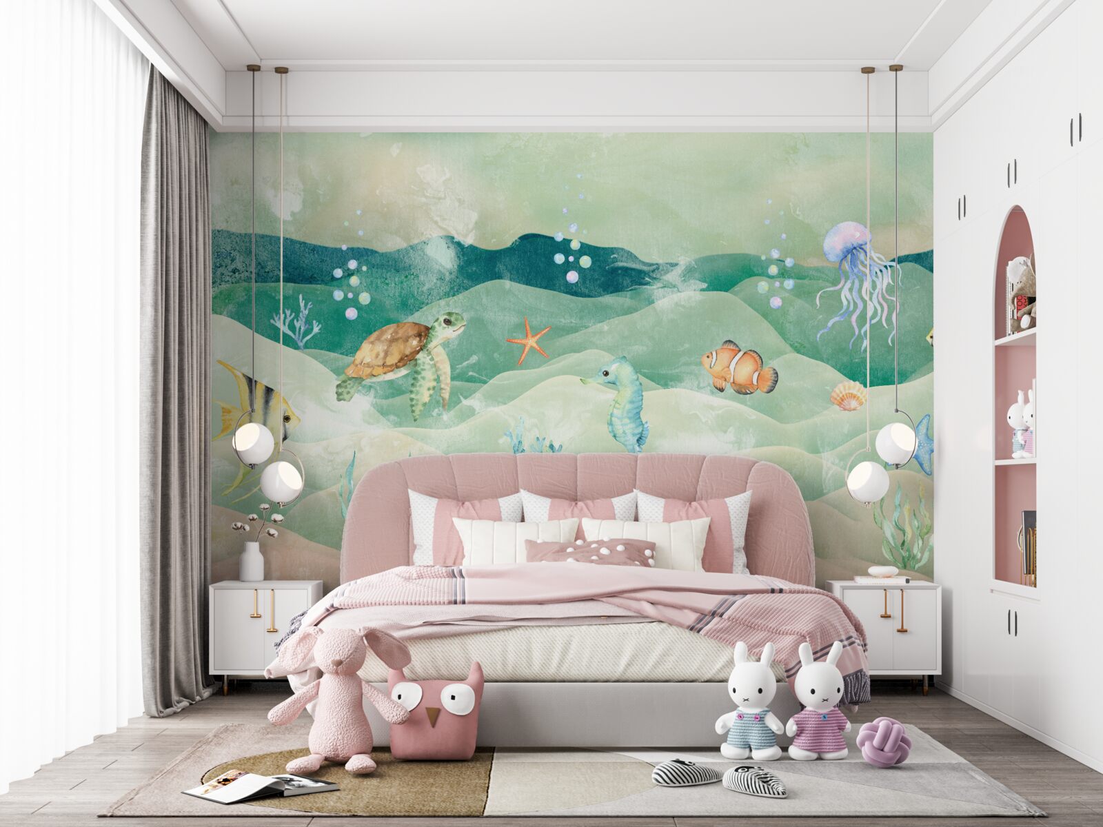 Fototapeta dużo życia morskiego i różnych ryb