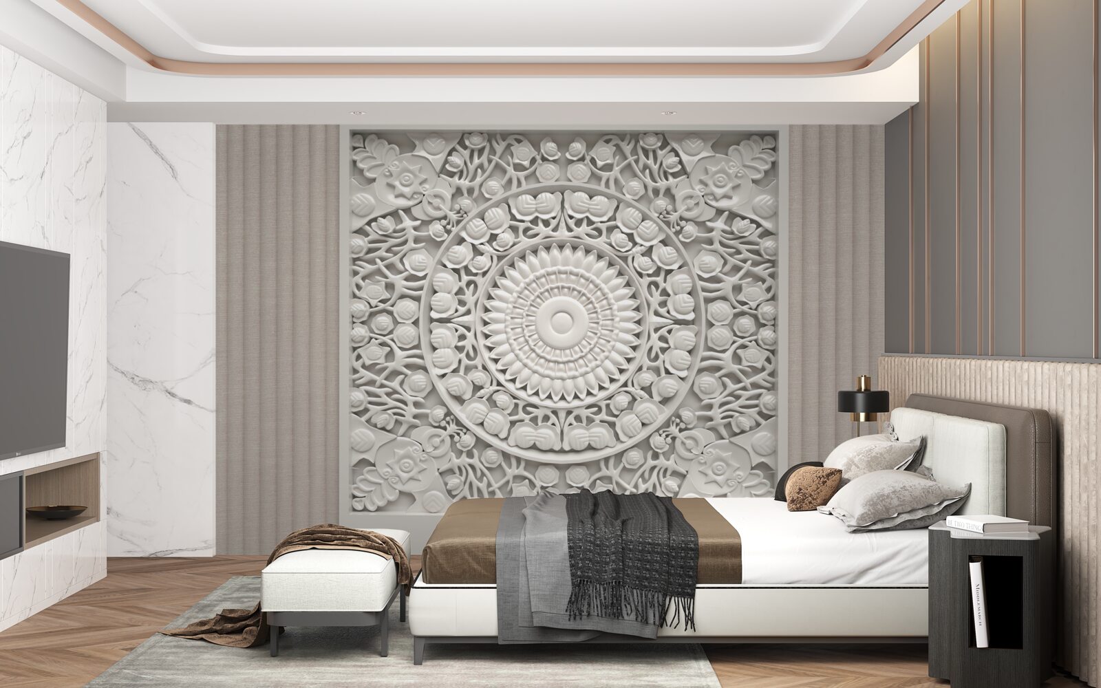 Fototapeta płaskorzeźba o objętości na szarym tle