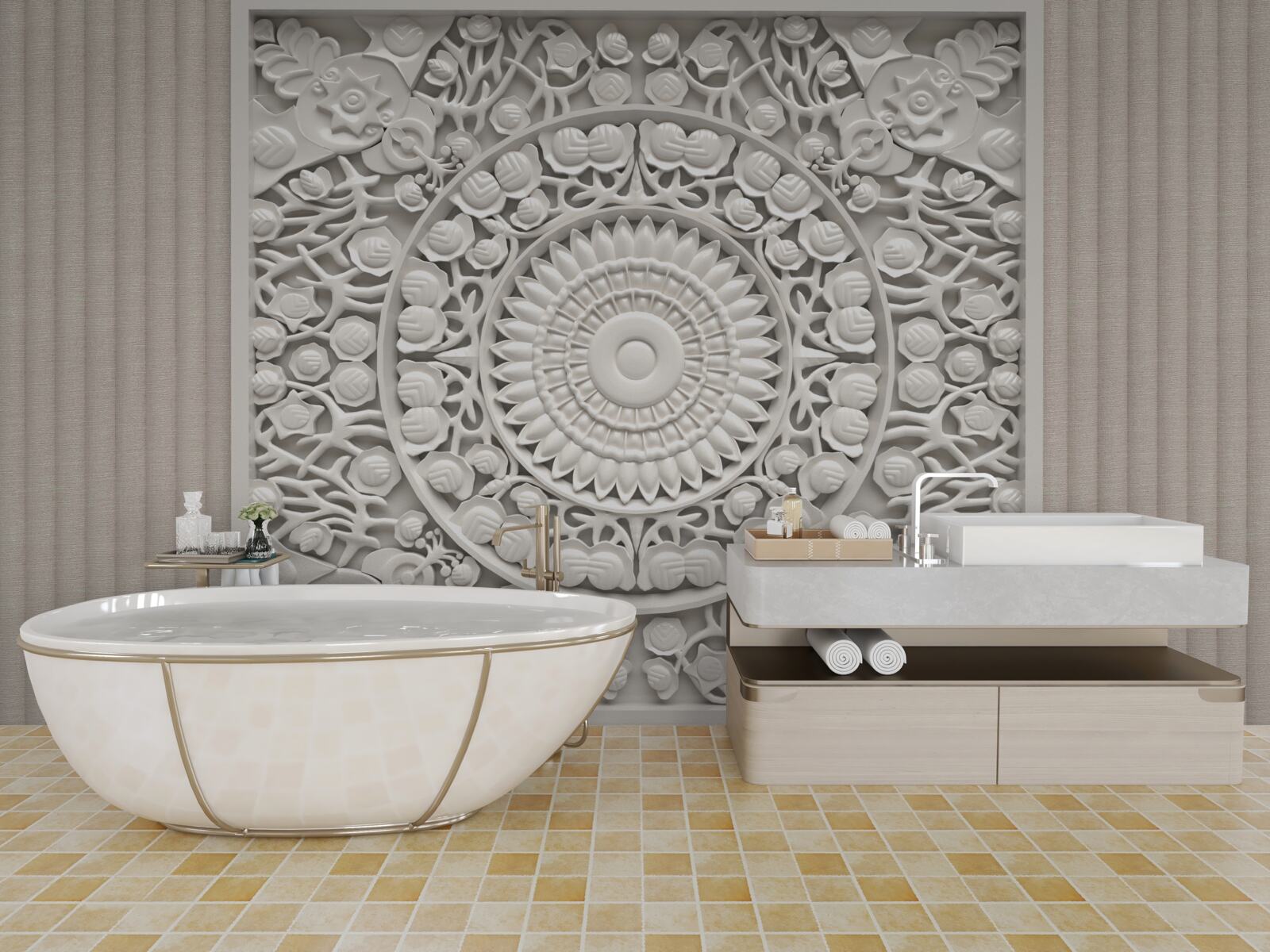 Fototapeta płaskorzeźba o objętości na szarym tle