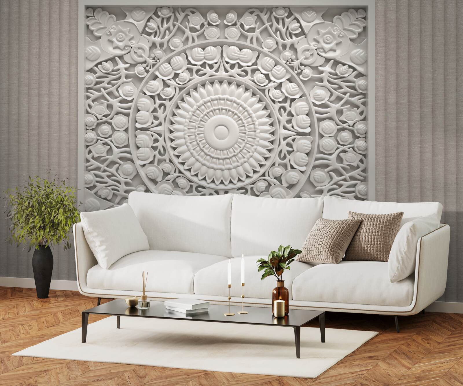 Fototapeta płaskorzeźba o objętości na szarym tle