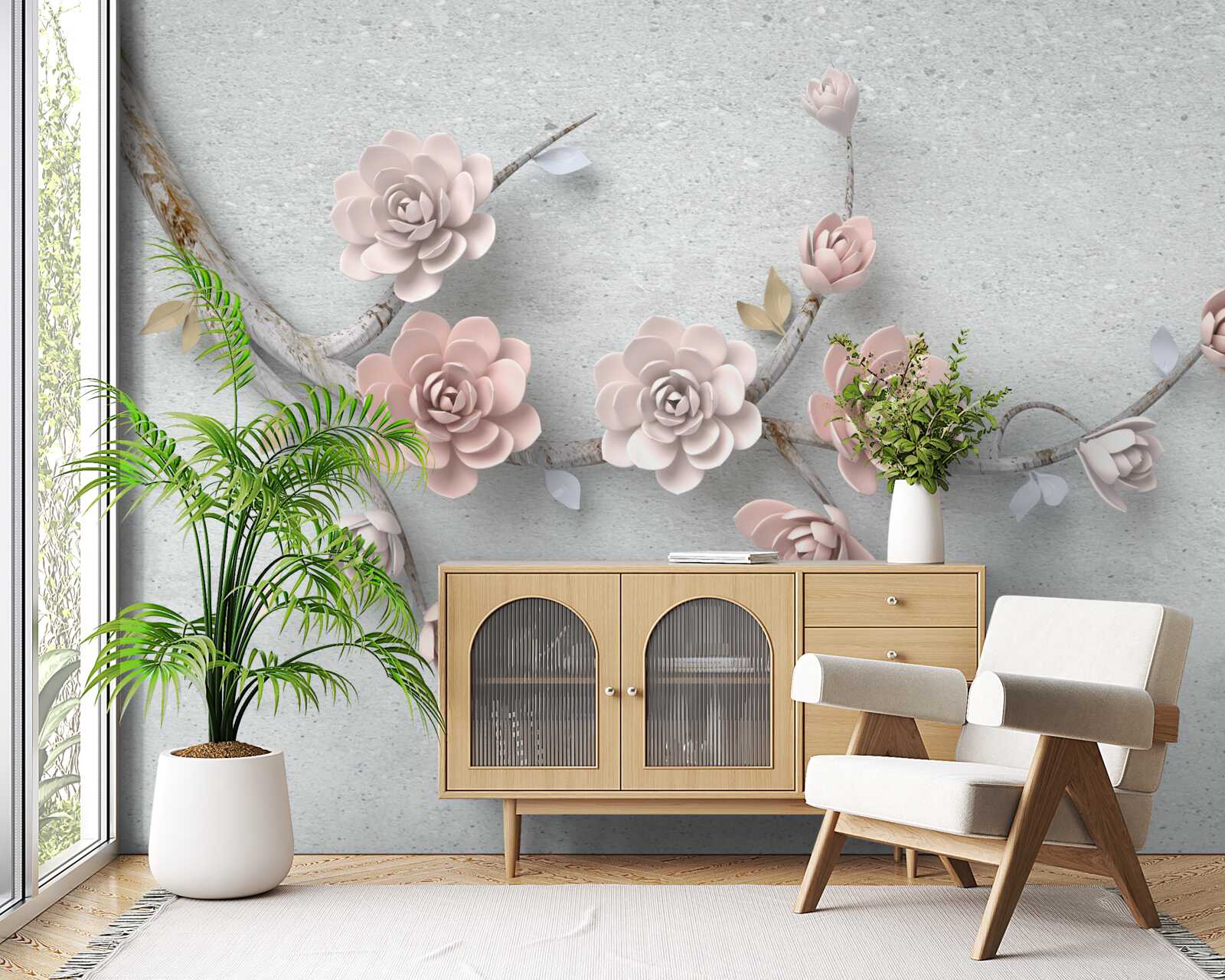 Fototapeta samodzielna gałąź z otwierającymi się pąkami