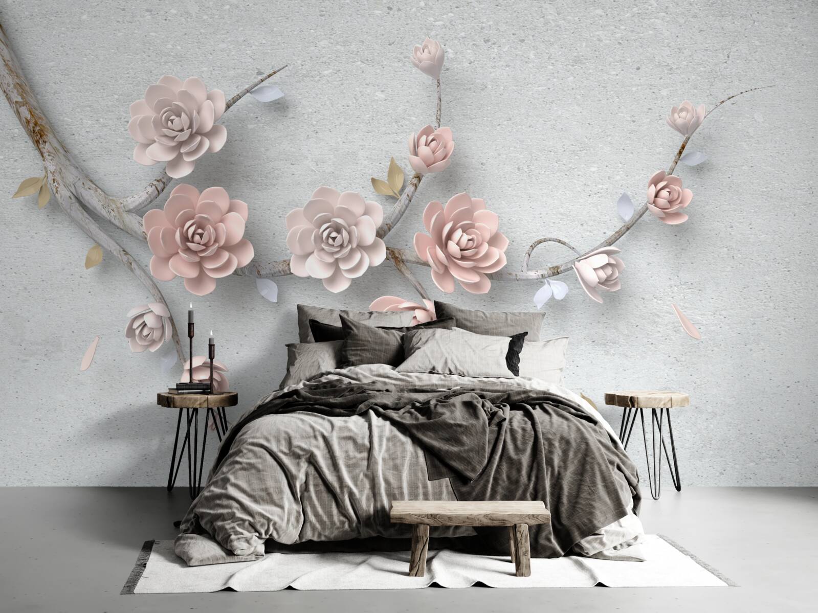 Fototapeta samodzielna gałąź z otwierającymi się pąkami