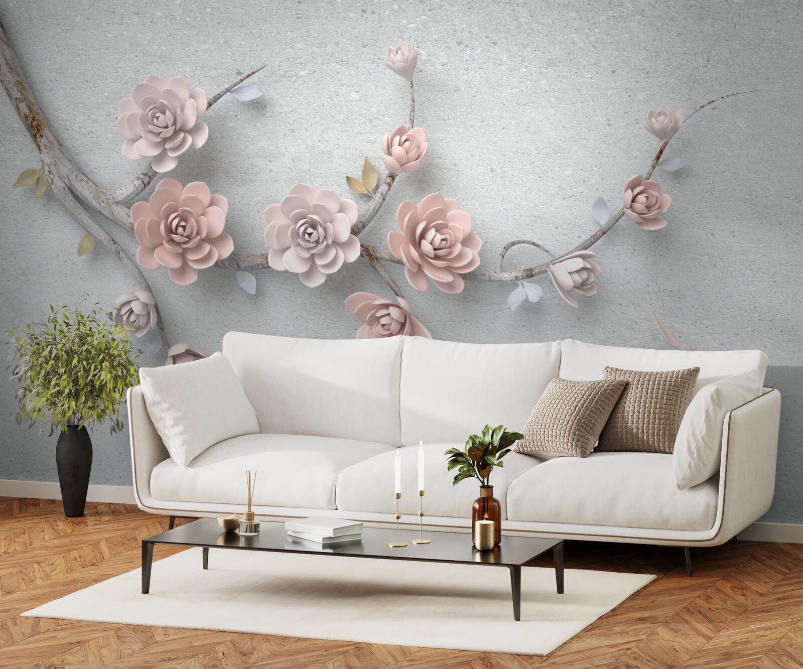 Fototapeta samodzielna gałąź z otwierającymi się pąkami