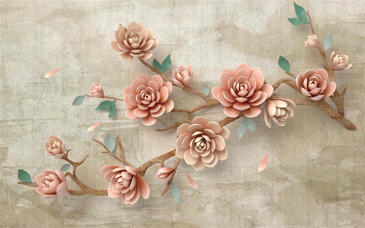 Fototapeta podczas deszczu na gałęziach pojawiają się brązowe pąki