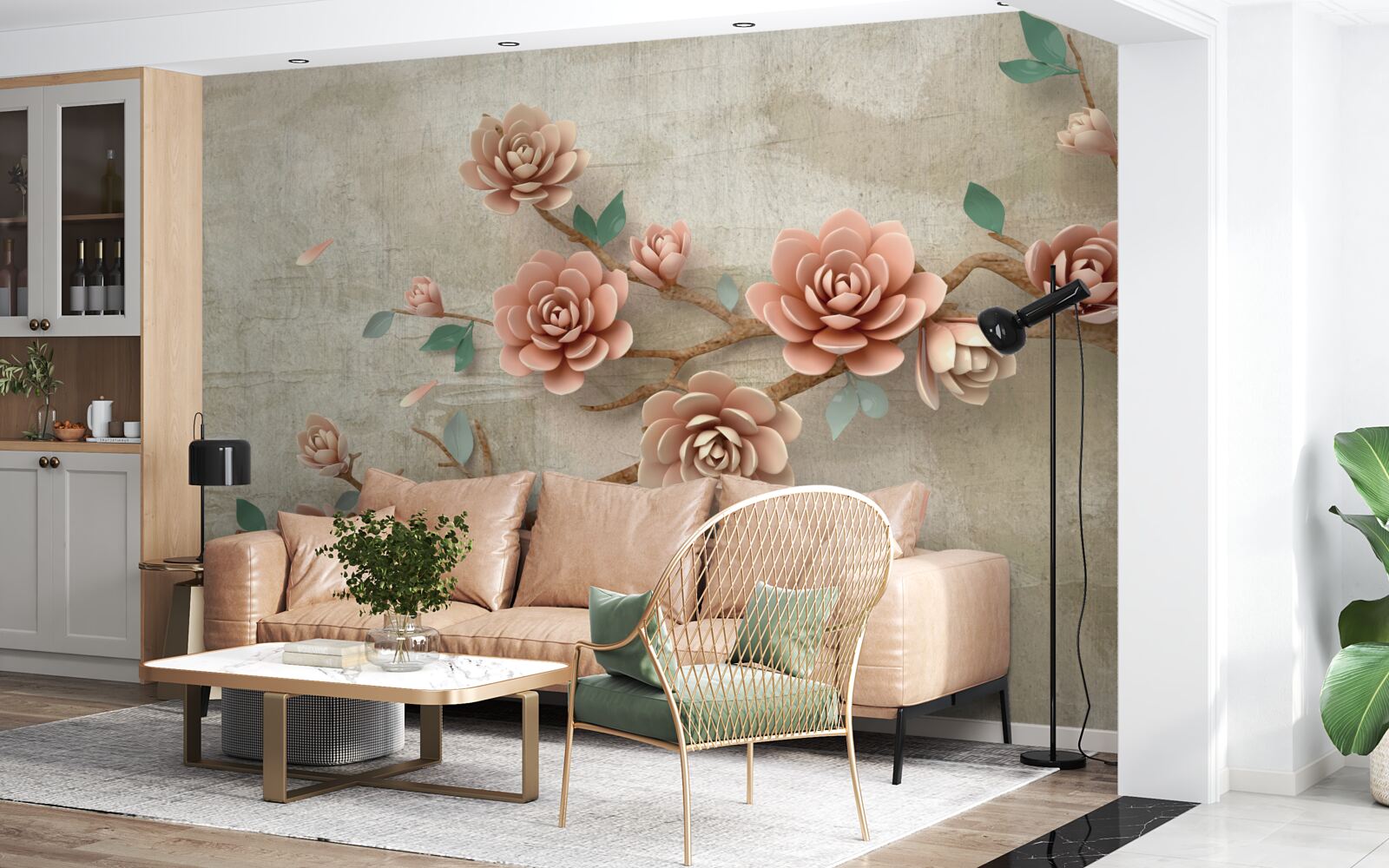 Fototapeta podczas deszczu na gałęziach pojawiają się brązowe pąki