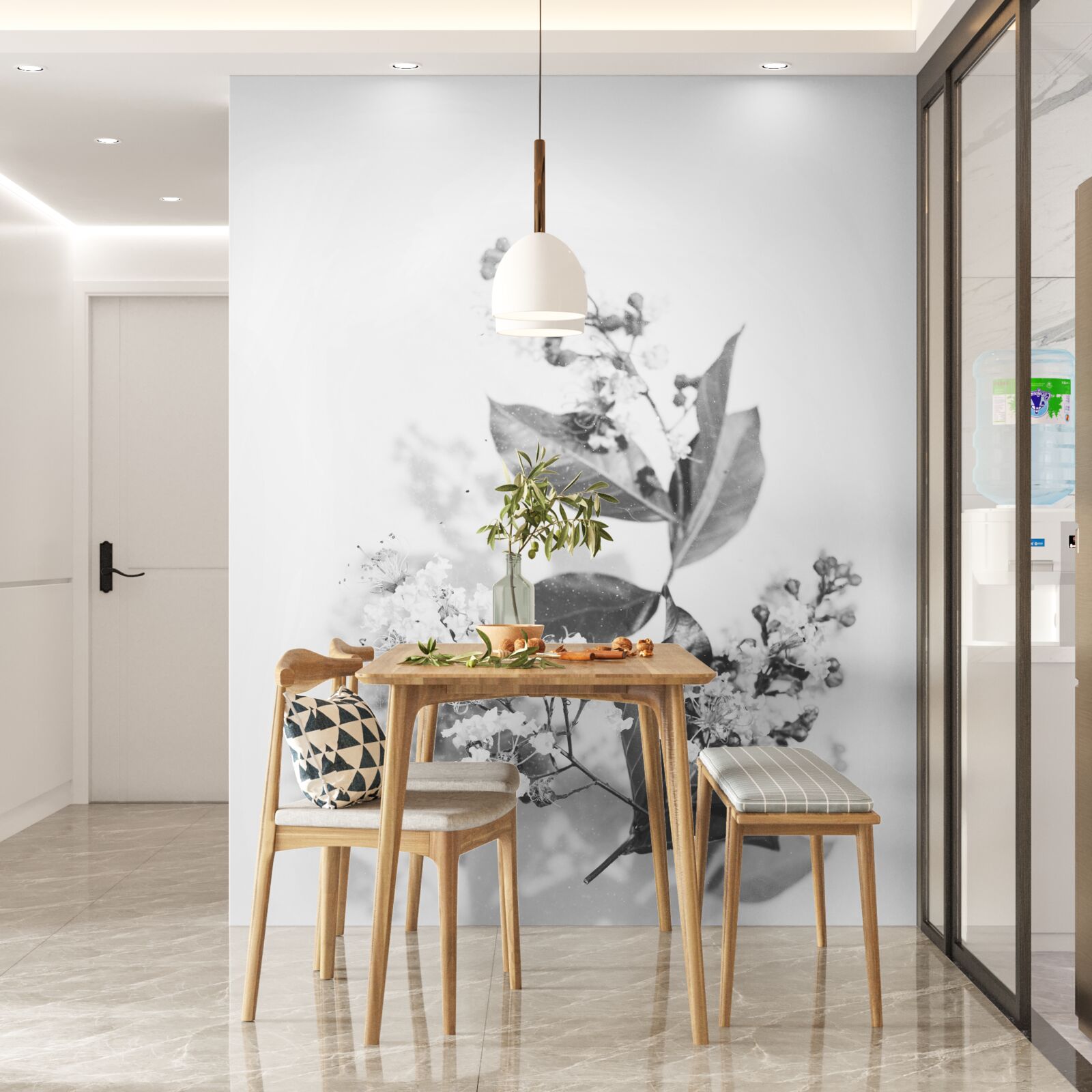 Fototapeta gałąź z pąkami kwiatowymi o szmaragdowej piękności