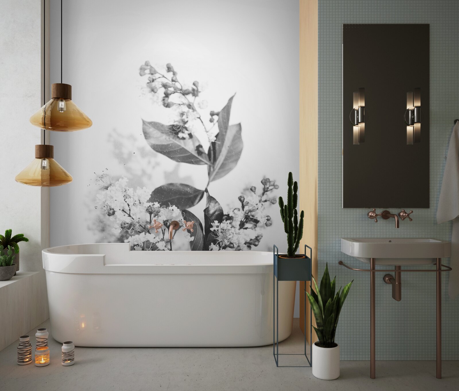 Fototapeta gałąź z pąkami kwiatowymi o szmaragdowej piękności