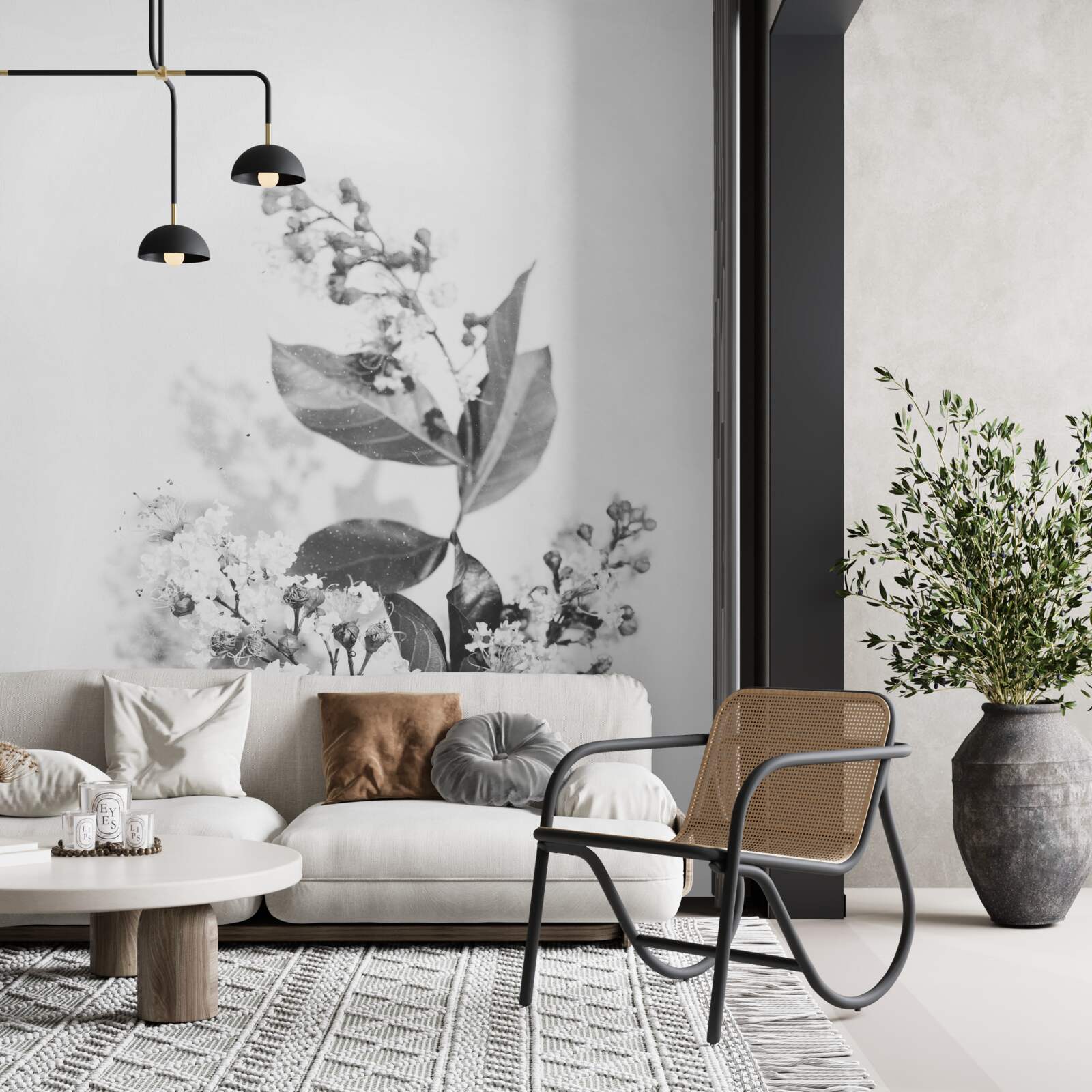 Fototapeta gałąź z pąkami kwiatowymi o szmaragdowej piękności