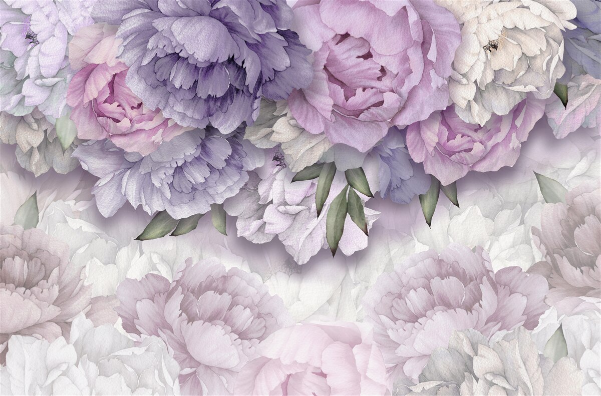 Fototapeta kwiaty o delikatnym liliowym odcieniu