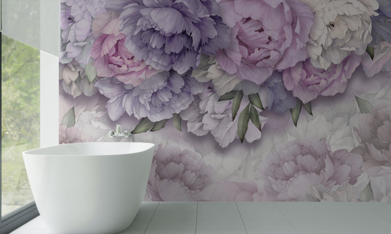 Fototapeta kwiaty o delikatnym liliowym odcieniu