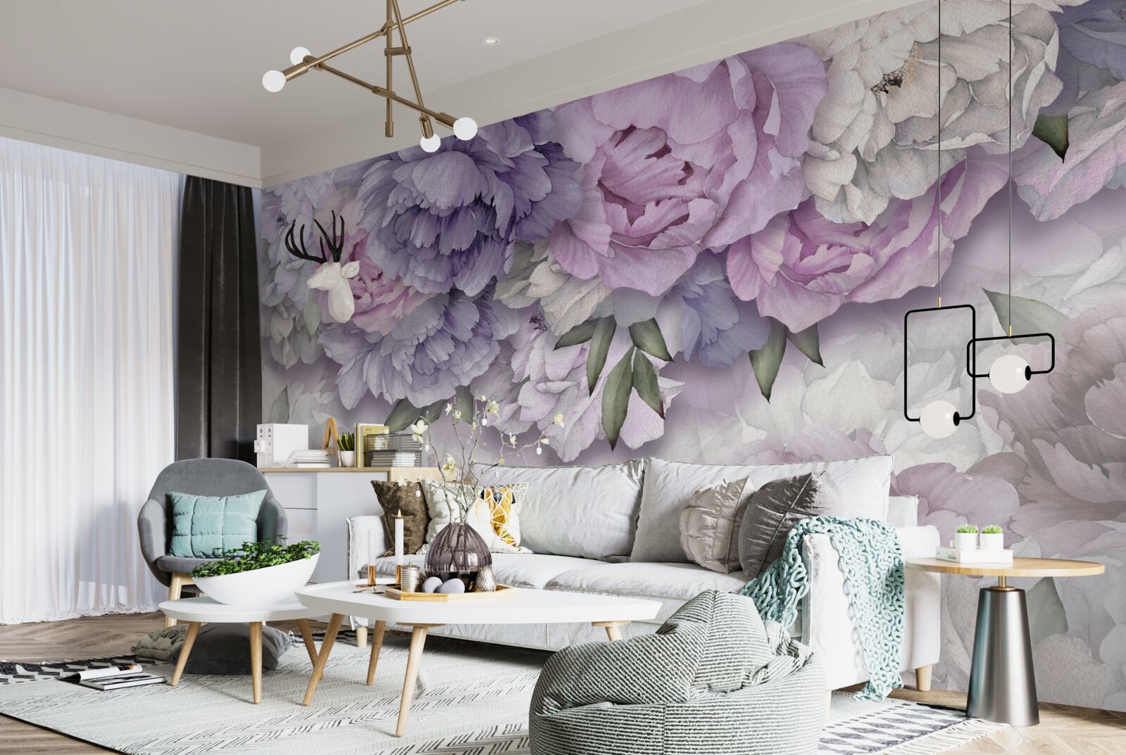 Fototapeta kwiaty o delikatnym liliowym odcieniu