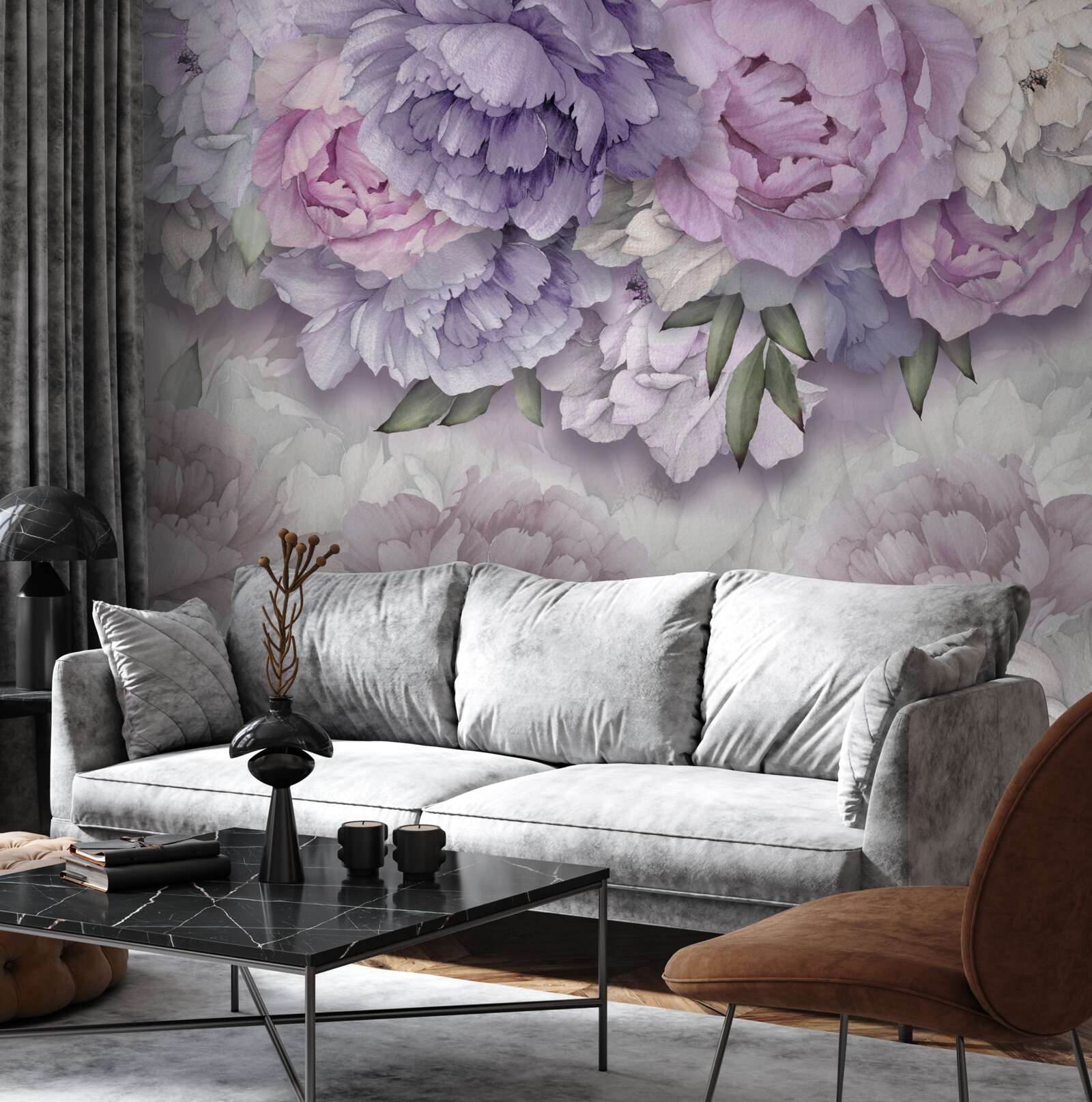 Fototapeta kwiaty o delikatnym liliowym odcieniu