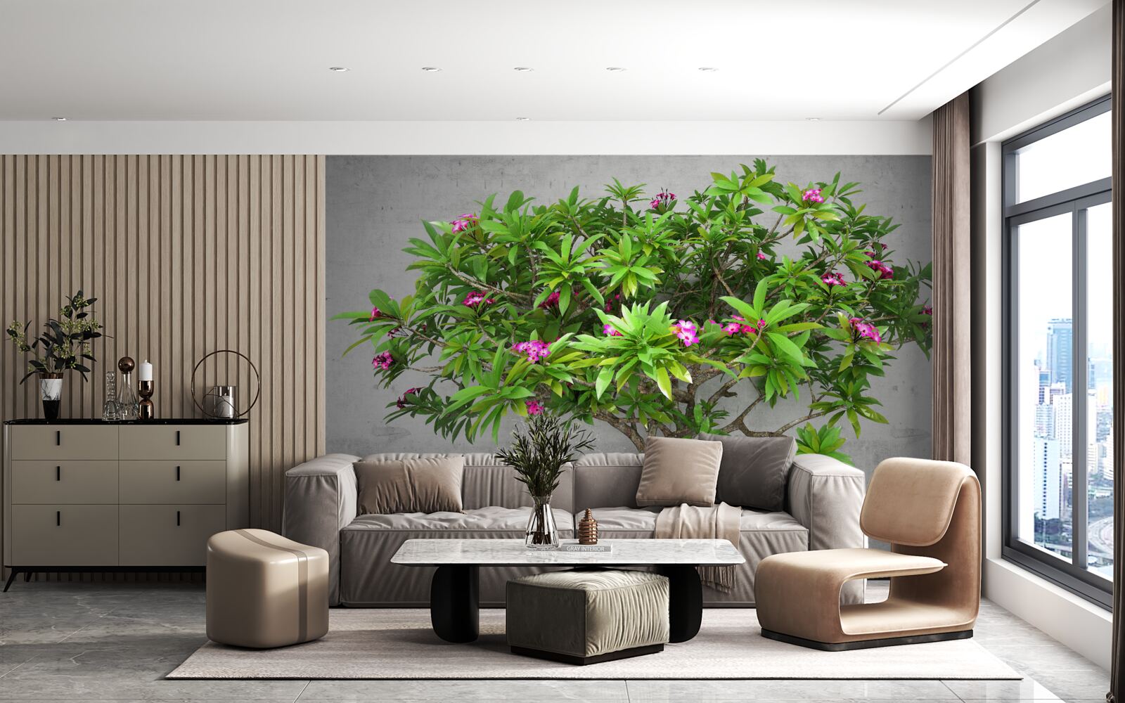 Fototapeta błysk zieleni na drzewie liściastym