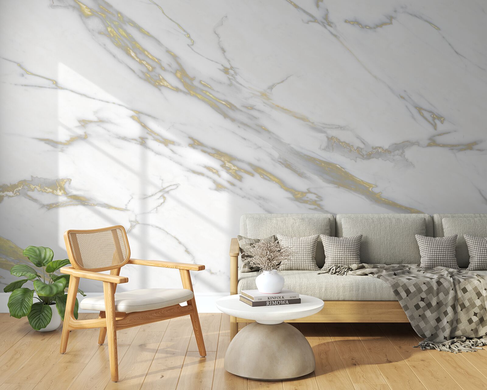 Fototapeta ciągłe wgłębienie na jasnym marmurze