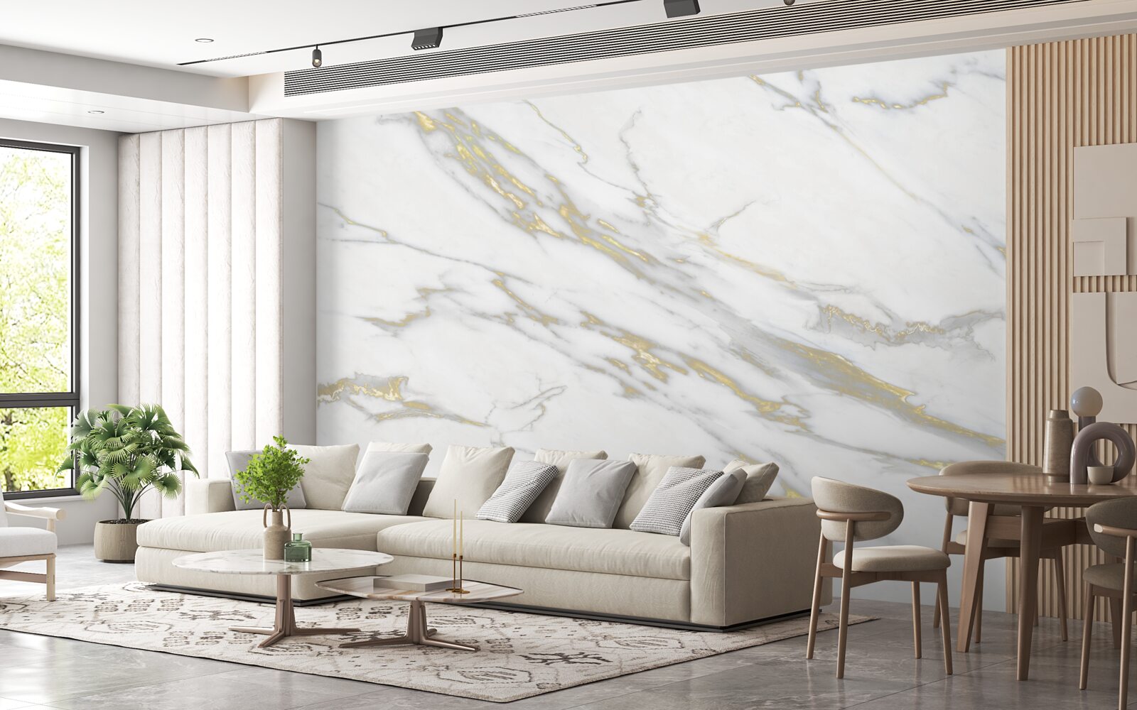 Fototapeta ciągłe wgłębienie na jasnym marmurze