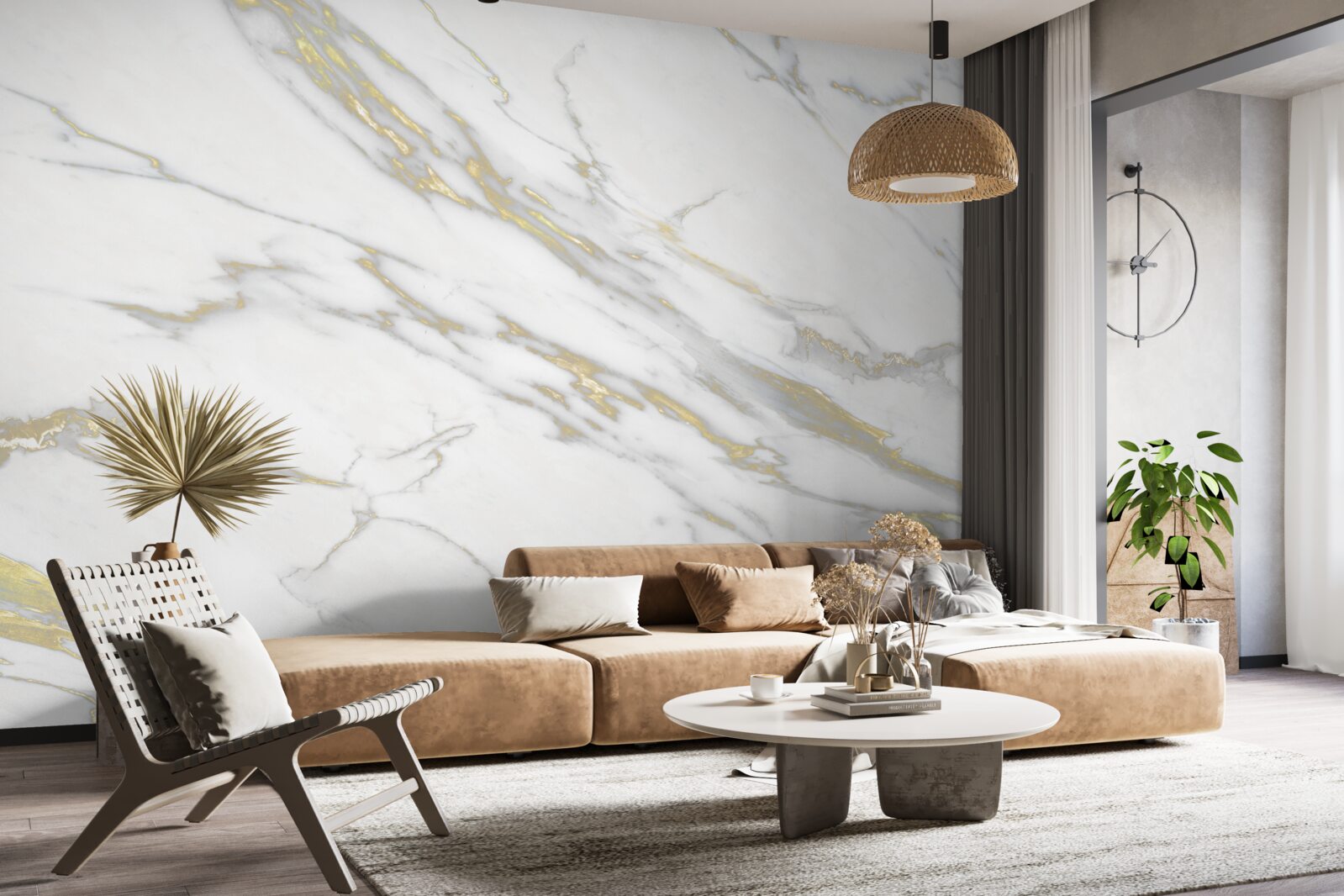 Fototapeta ciągłe wgłębienie na jasnym marmurze