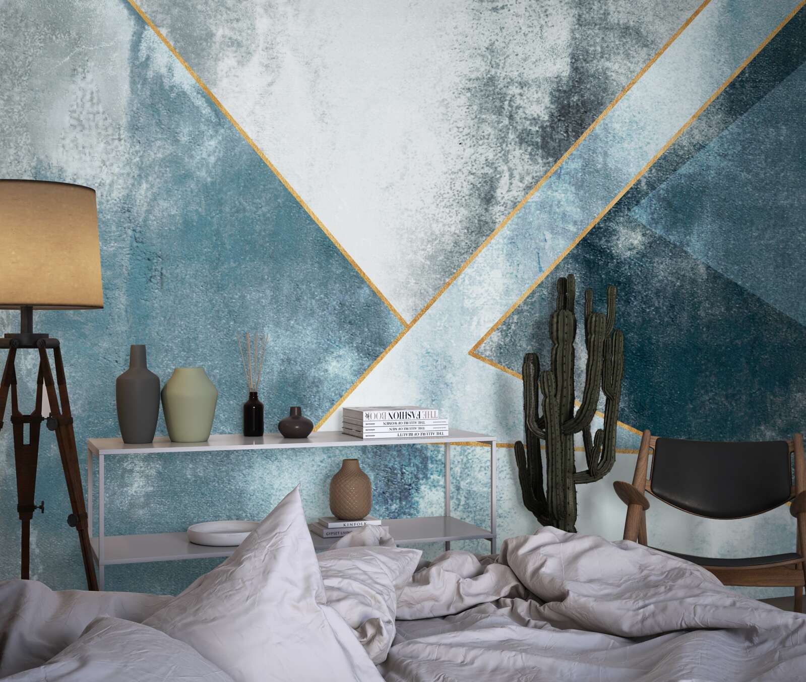 Fototapeta niebieski marmur ze złotymi krawędziami