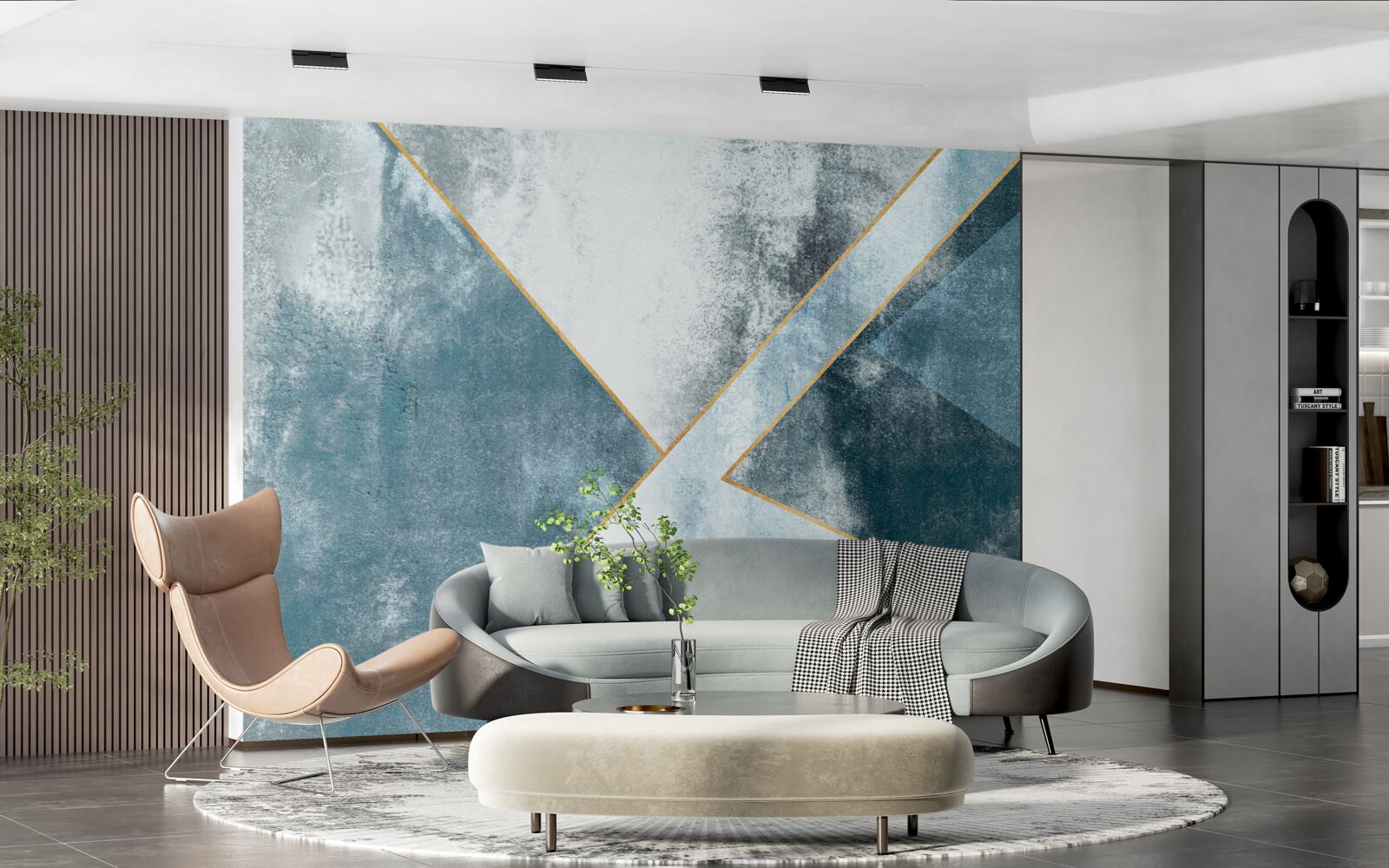 Fototapeta niebieski marmur ze złotymi krawędziami