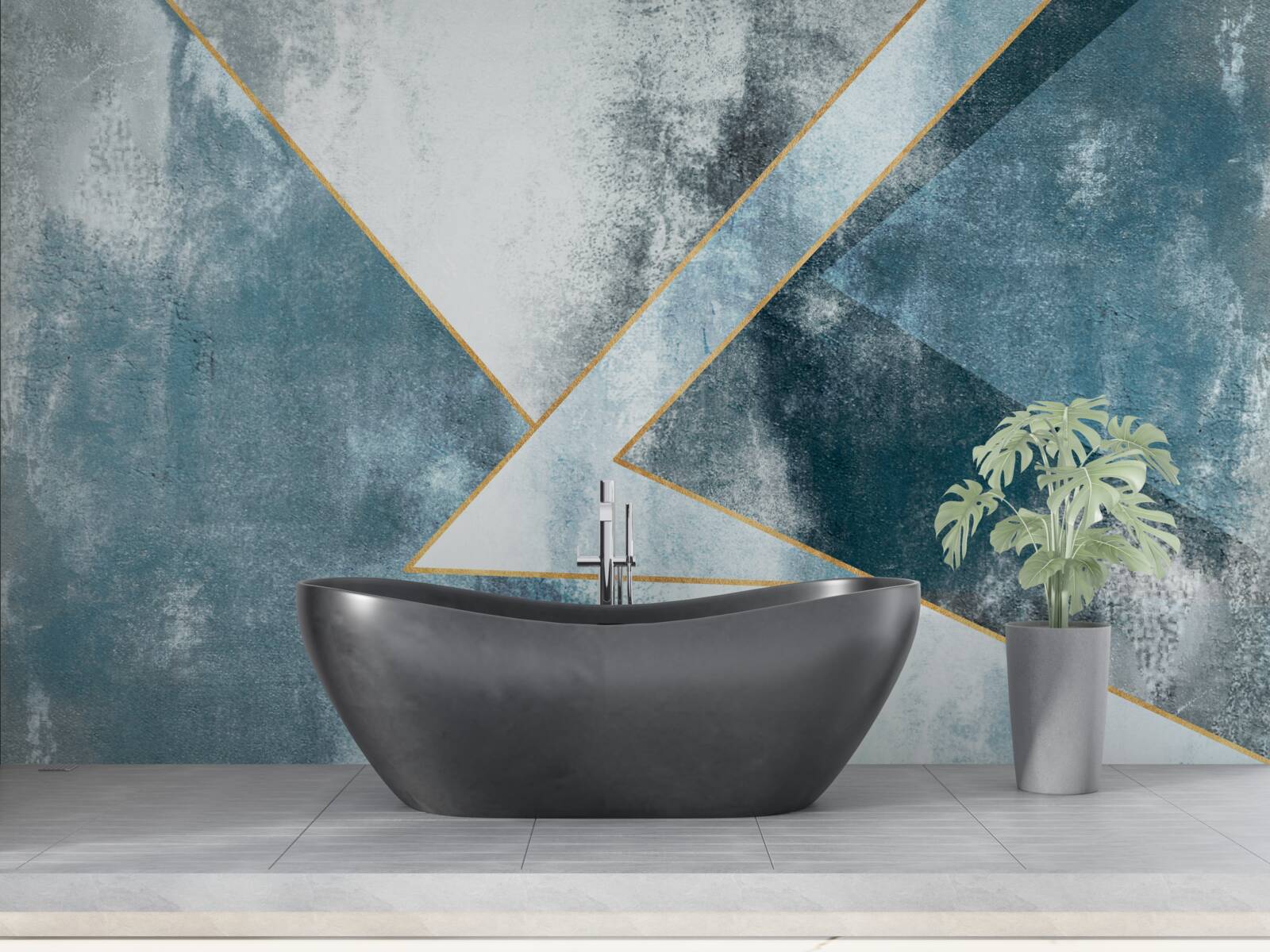 Fototapeta niebieski marmur ze złotymi krawędziami