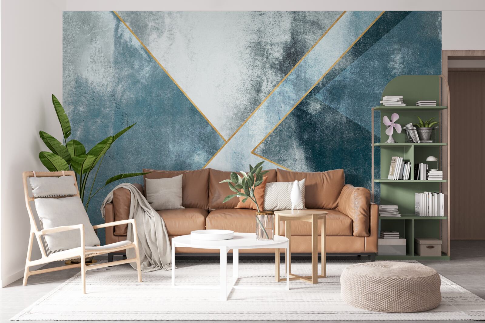 Fototapeta niebieski marmur ze złotymi krawędziami