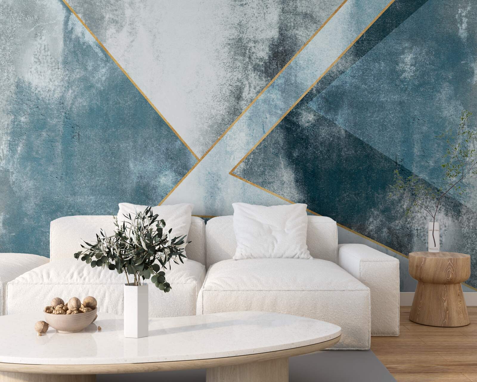 Fototapeta niebieski marmur ze złotymi krawędziami