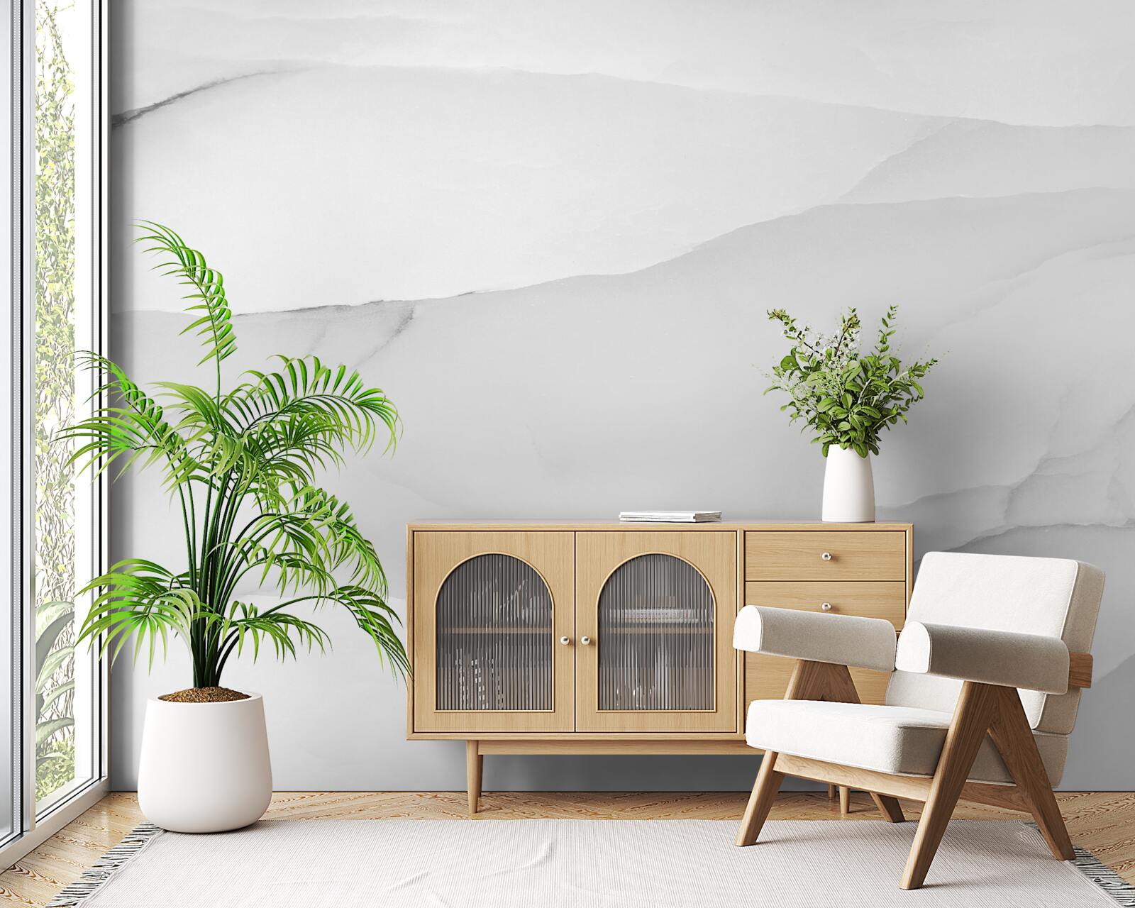 Fototapeta marmur pokryty jest gęstą mgłą