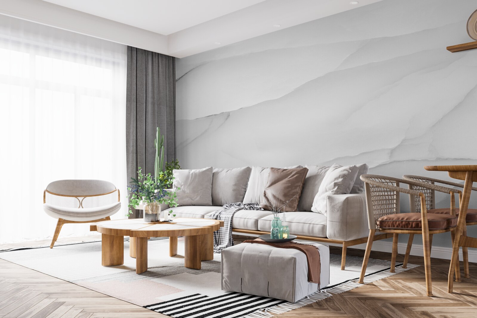 Fototapeta marmur pokryty jest gęstą mgłą