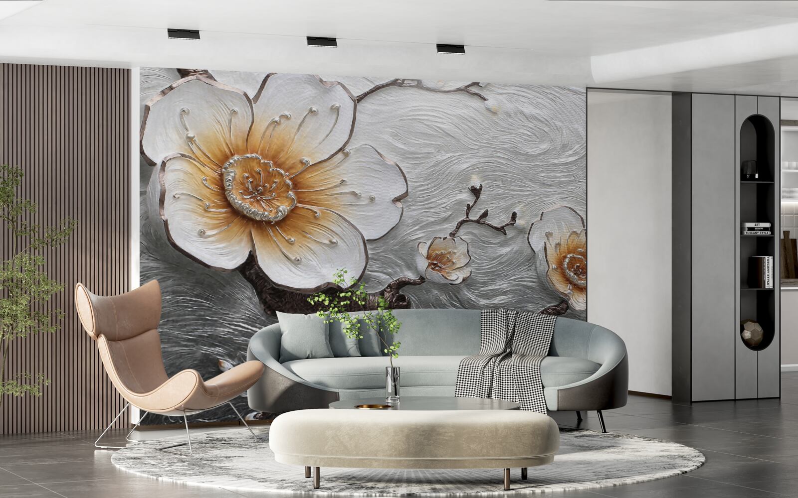 Fototapeta Śnieżnobiała magnolia nad wodną mgłą jest urzekająco piękna