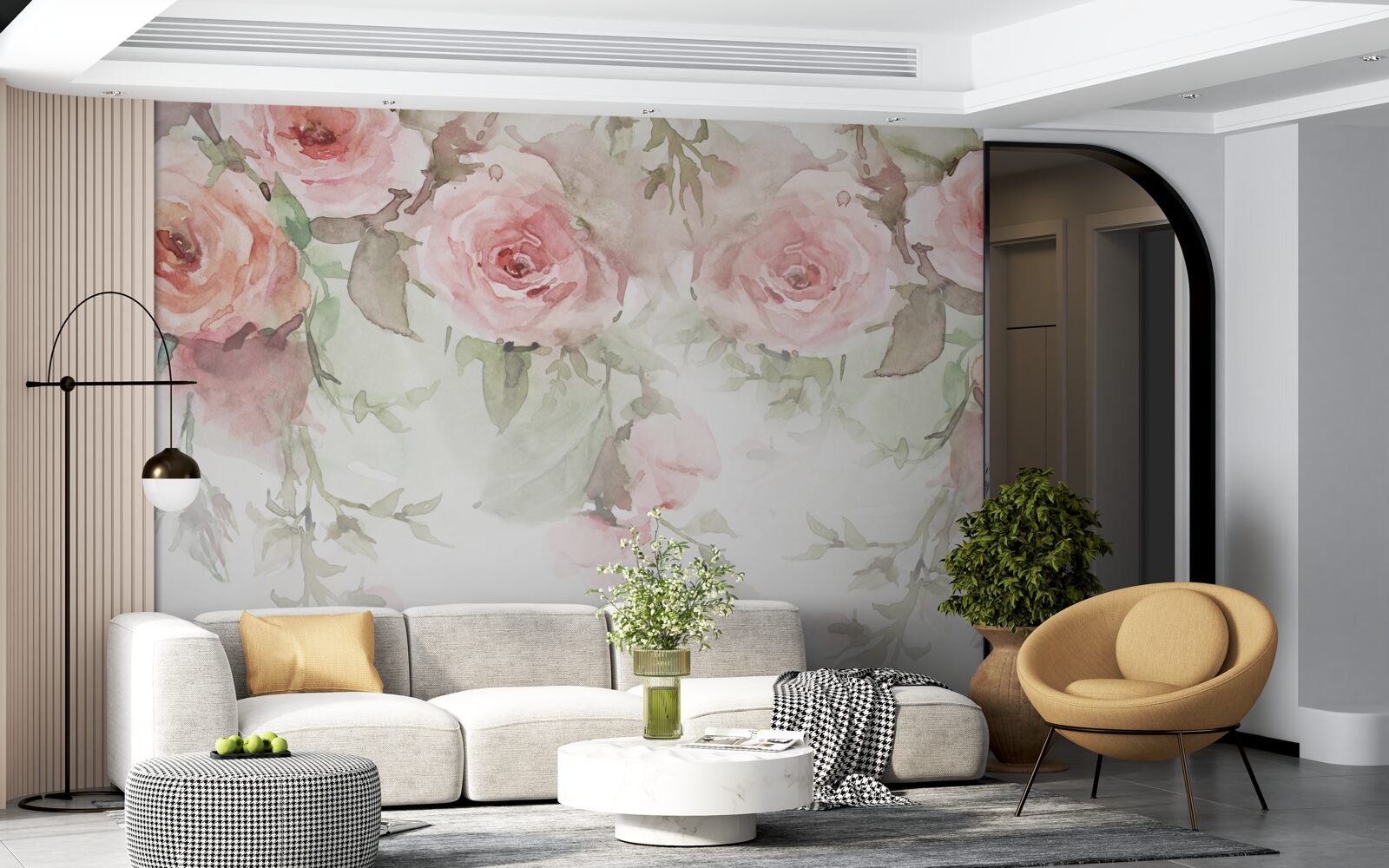 Fototapeta zwisają ogromne, różowe kwiaty