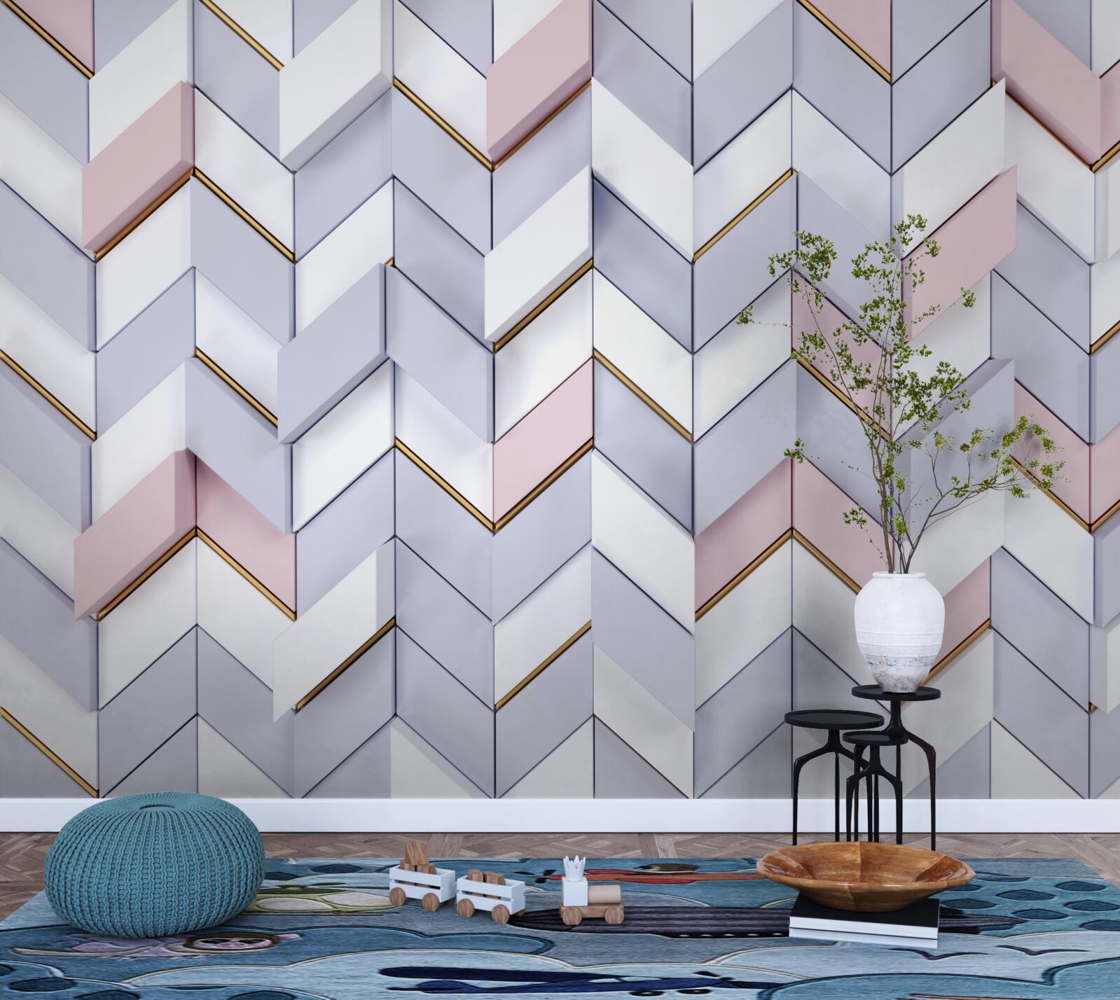 Fototapeta zygzaki odbite jak w lustrze