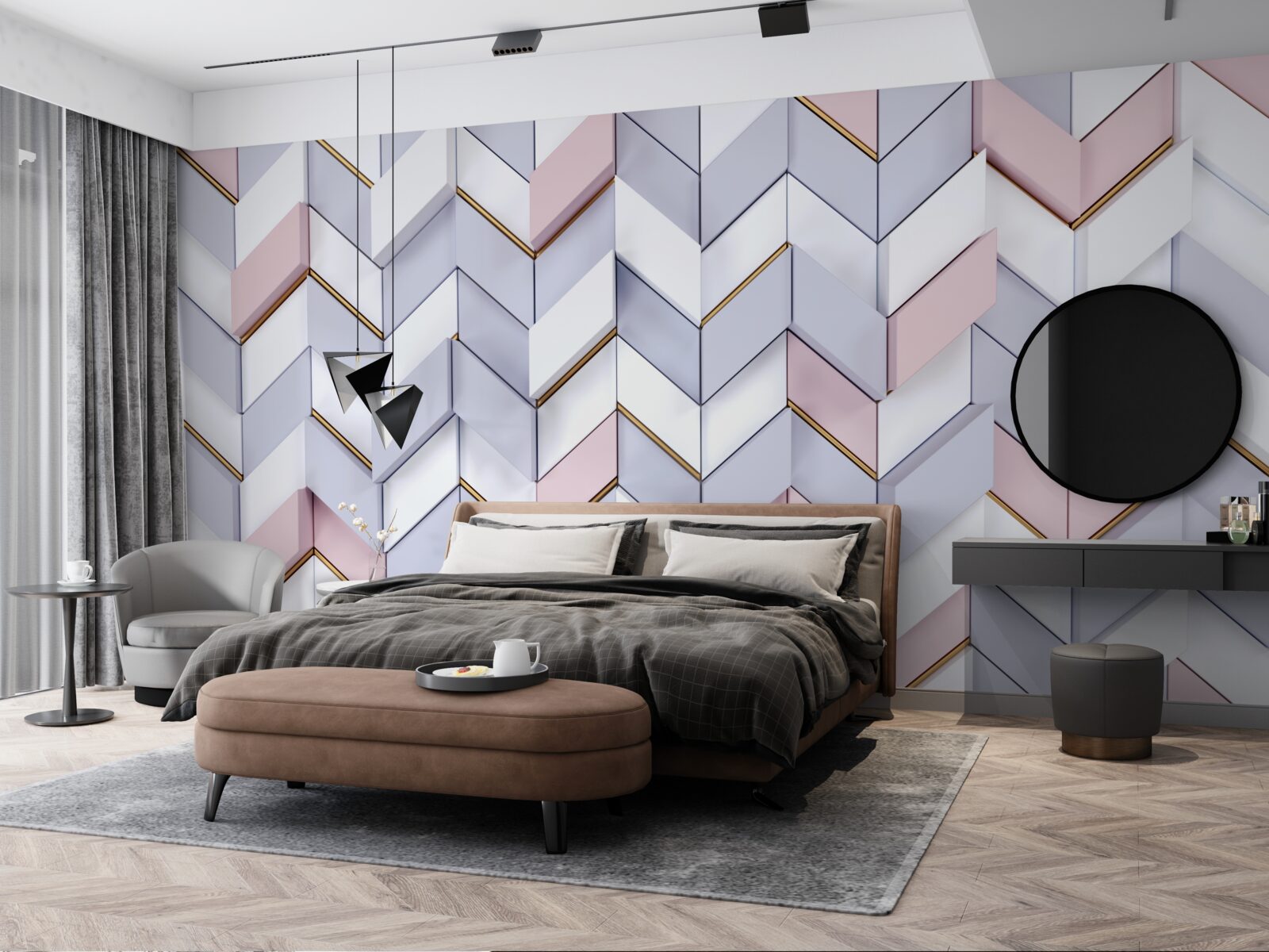 Fototapeta zygzaki odbite jak w lustrze