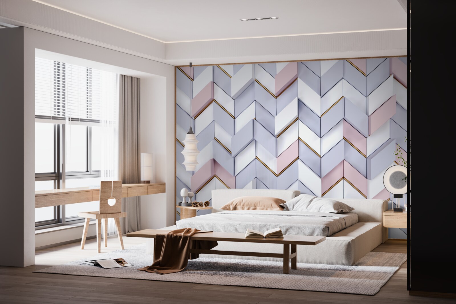 Fototapeta zygzaki odbite jak w lustrze