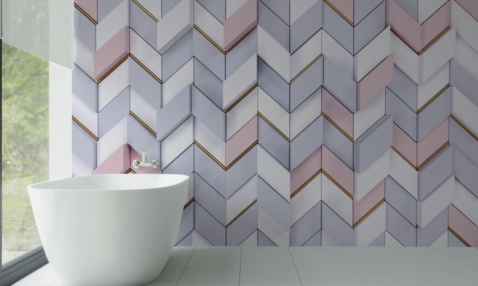 Fototapeta zygzaki odbite jak w lustrze