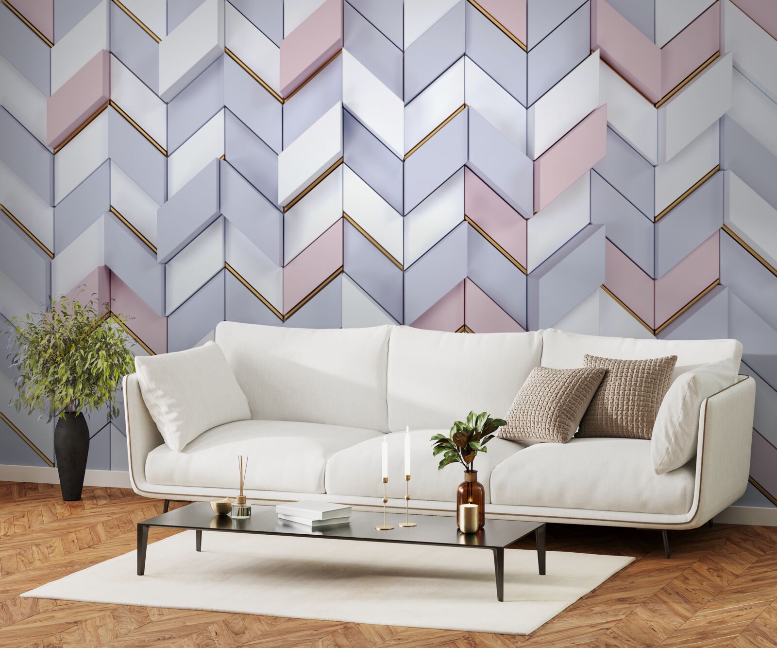 Fototapeta zygzaki odbite jak w lustrze