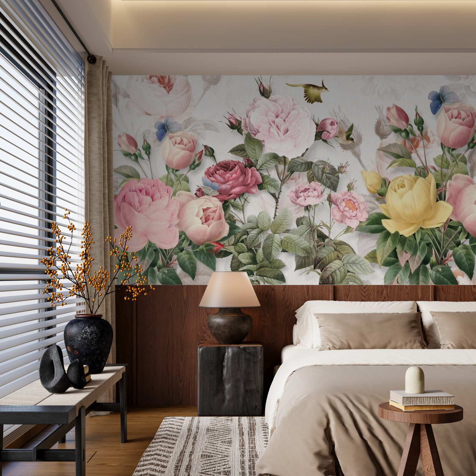 Fototapeta wybuchowy zestaw zieleni i letnich odcieni kwiatów