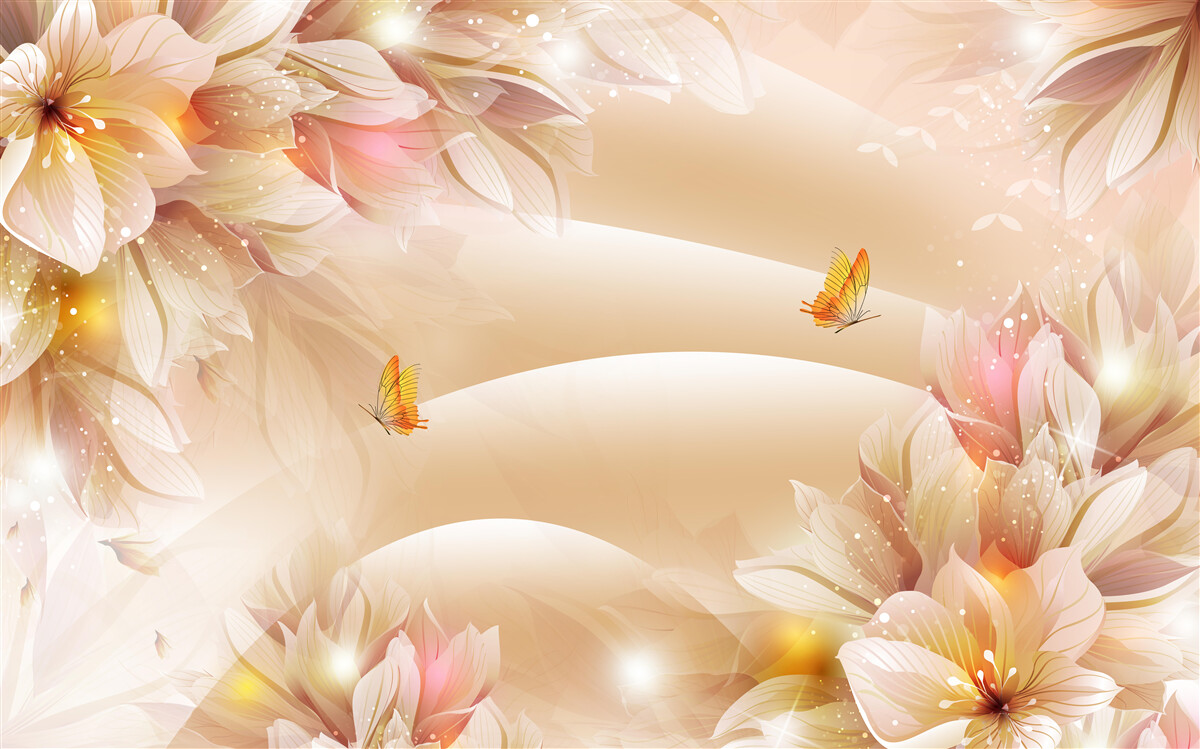 Fototapeta kwitnące pąki zdobią brązowy jedwab